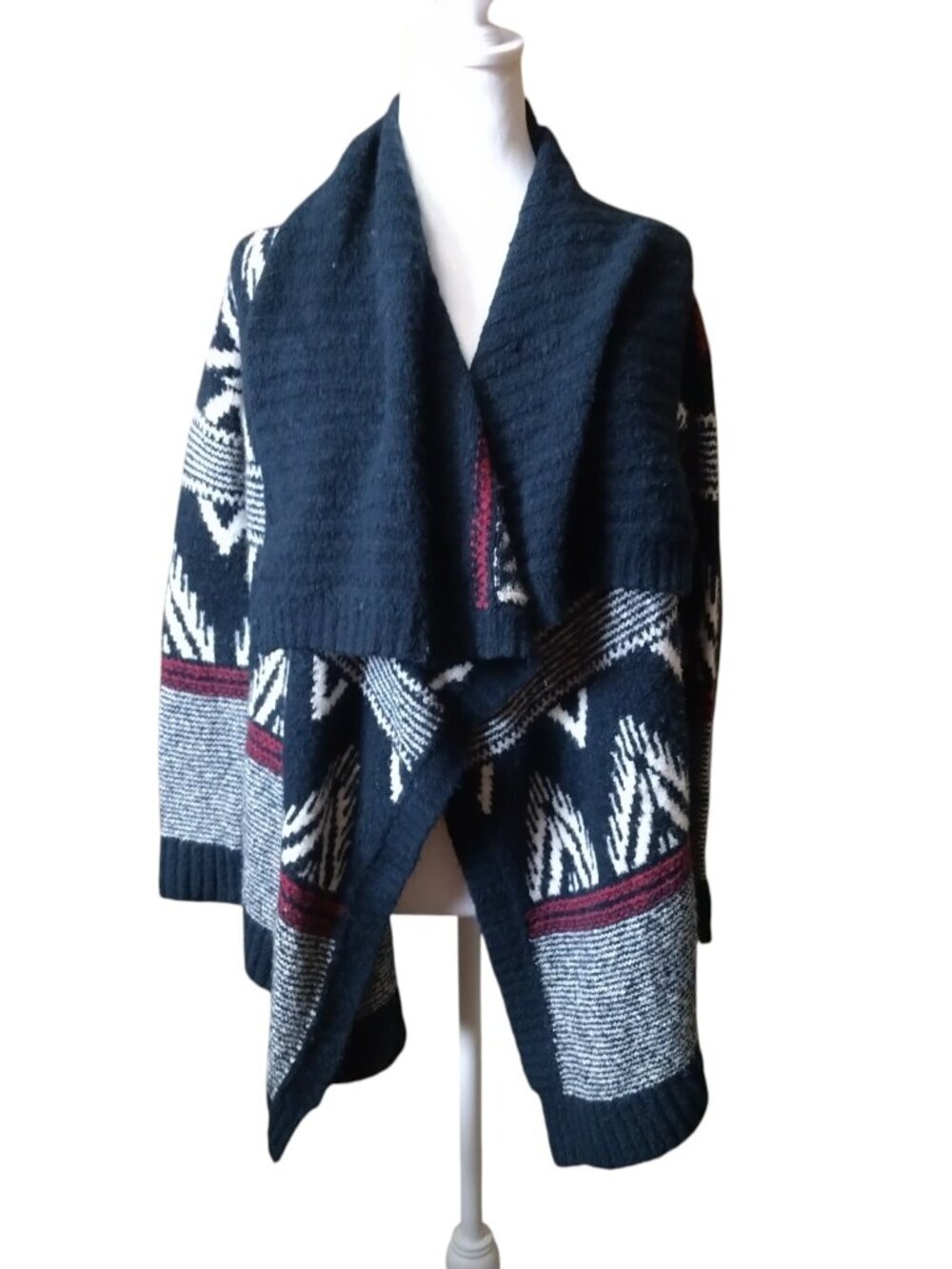 Abercrombie & Fitch Open Front Shawl Collar Southwestern Print Cardigan Size S